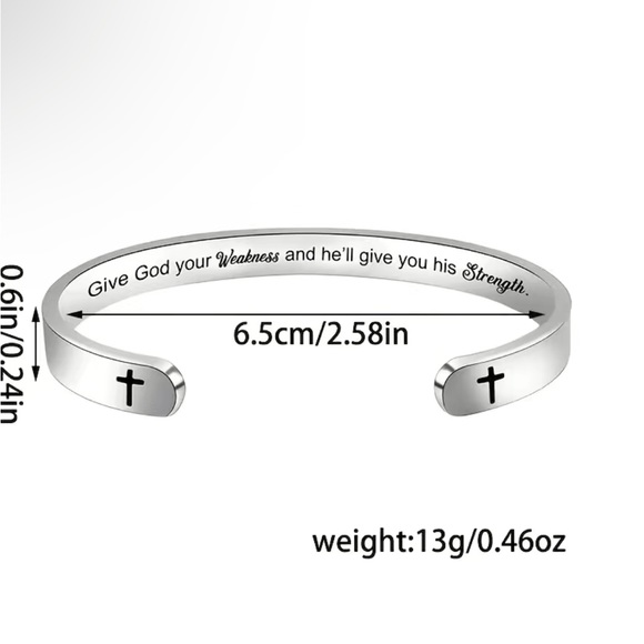 Stainless Steel Inspirational Unisex Bracelet - Picture 2 of 2